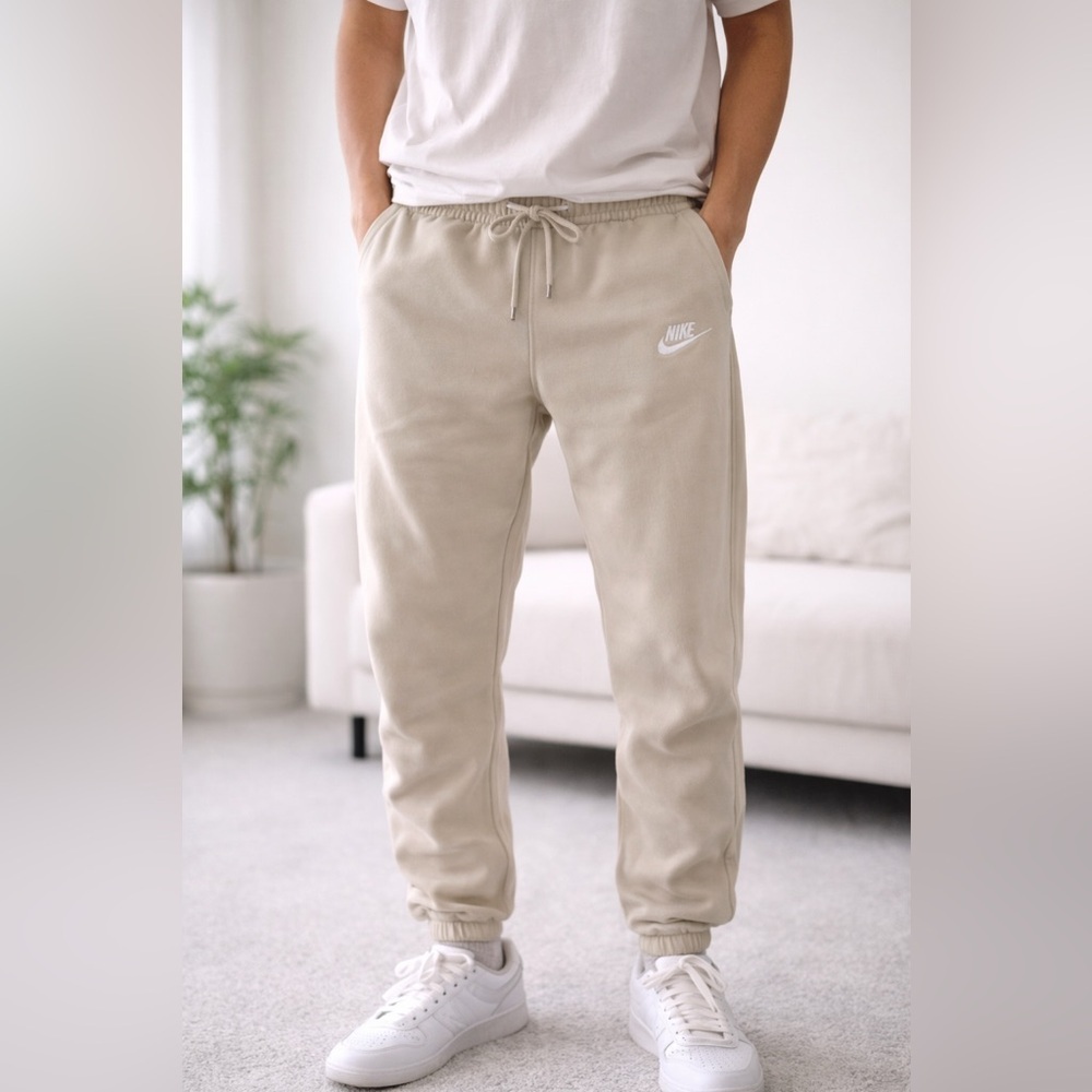 ✨ Nike‎ Beige Fleece Joggers S Neutral Minimal Athleisure ✨
